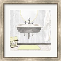 Framed Farmhouse Bath II Gray & Yellow-Sink
