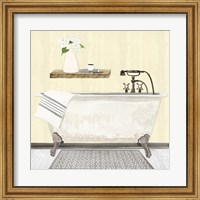 Framed Farmhouse Bath I Gray & Yellow 2-Tub