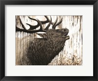 Framed Bugling Bull Elk