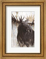 Framed Gilded Moose
