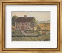 Framed Stone House with Wild Flowers