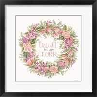 Framed Trust in the Lord Floral Wreath