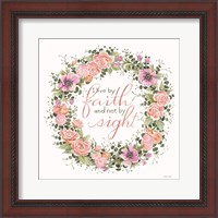 Framed Live by Faith Floral Wreath
