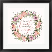 Framed Live by Faith Floral Wreath