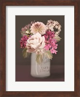 Framed Plum Mason Jar Floral