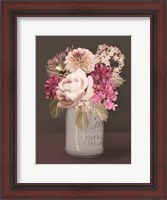 Framed Plum Mason Jar Floral