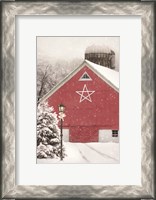 Framed Red Star Barn
