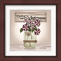 Framed 'Petunias in Jar' border=