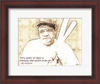 Framed Babe Ruth Sketch