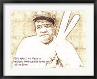 Framed Babe Ruth Sketch