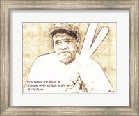 Framed Babe Ruth Sketch