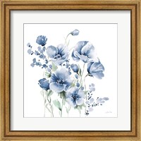 Framed 'Secret Garden Bouquet II Blue' border=