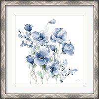 Framed Secret Garden Bouquet II Blue