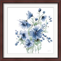 Framed Secret Garden Bouquet I Blue