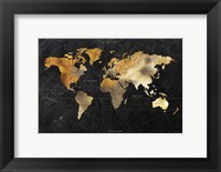 Framed Dramatic World Map