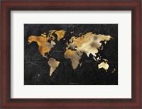Framed Dramatic World Map