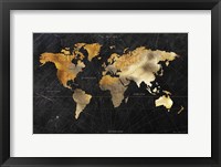 Framed Dramatic World Map