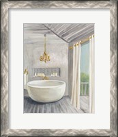 Framed 'Attic Bathroom II Gray' border=