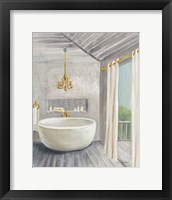 Attic Bathroom II Gray Framed Print