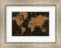 Framed World Map Industrial