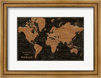 Framed World Map Industrial