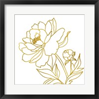 Gold Floral V Framed Print
