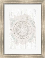 Framed Calming Coastal Compass