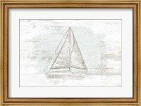 Framed Calming Coastal Sailboat