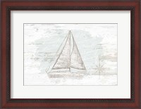 Framed Calming Coastal Sailboat