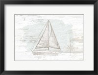 Framed Calming Coastal Sailboat