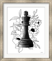 Framed Black King Floral