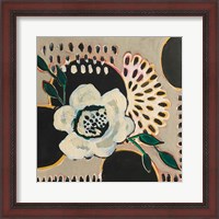 Framed Flower and Black Circles