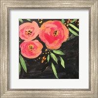 Framed Black and Pink Floral