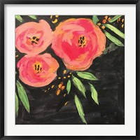 Framed Black and Pink Floral