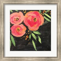 Framed Black and Pink Floral