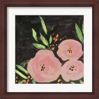 Framed Black and Light Pink Floral