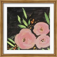 Framed Black and Light Pink Floral