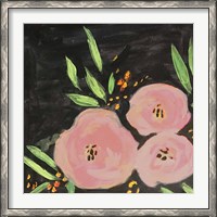 Framed Black and Light Pink Floral
