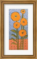 Framed Orange on Polka Dots