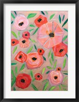 Framed Peach Orange Flowers