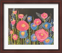 Framed Pink and Blue Flowers