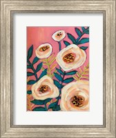 Framed White Flowers on Pink