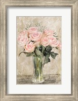 Framed Pink Rose Vase