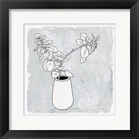 Framed Leafy Branch with Vase