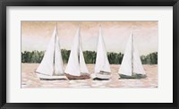 Framed White Sails At Sunset