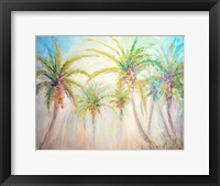 Framed Watercolor Palms Scene