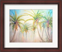 Framed Watercolor Palms Scene