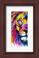 Framed Colorful Lion Portrait