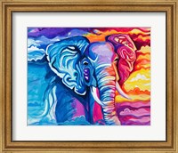 Framed Elephant in Vibrant Colors