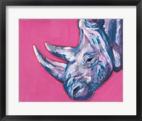 Framed Rhino On Vibrant Pink